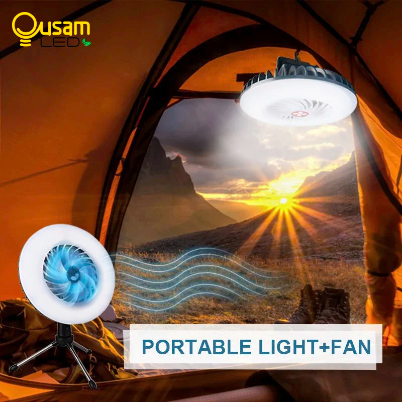 Camping Fan Camping Light Portable Lantern LED Flashlight Tent Fan Power Bank Emergency Lamp Camping Equipment