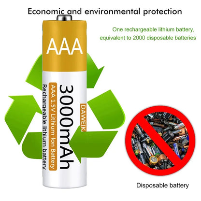 AA AAA Battery 1.5V Rechargeable Polymer Lithium-ion Battery AA/AAA  Battery for remote control mouse small fan Electric toy