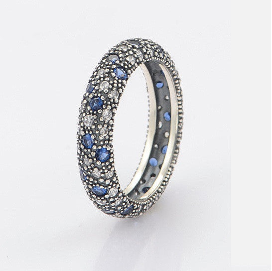 Starry Night Ring With Sapphire Crystals