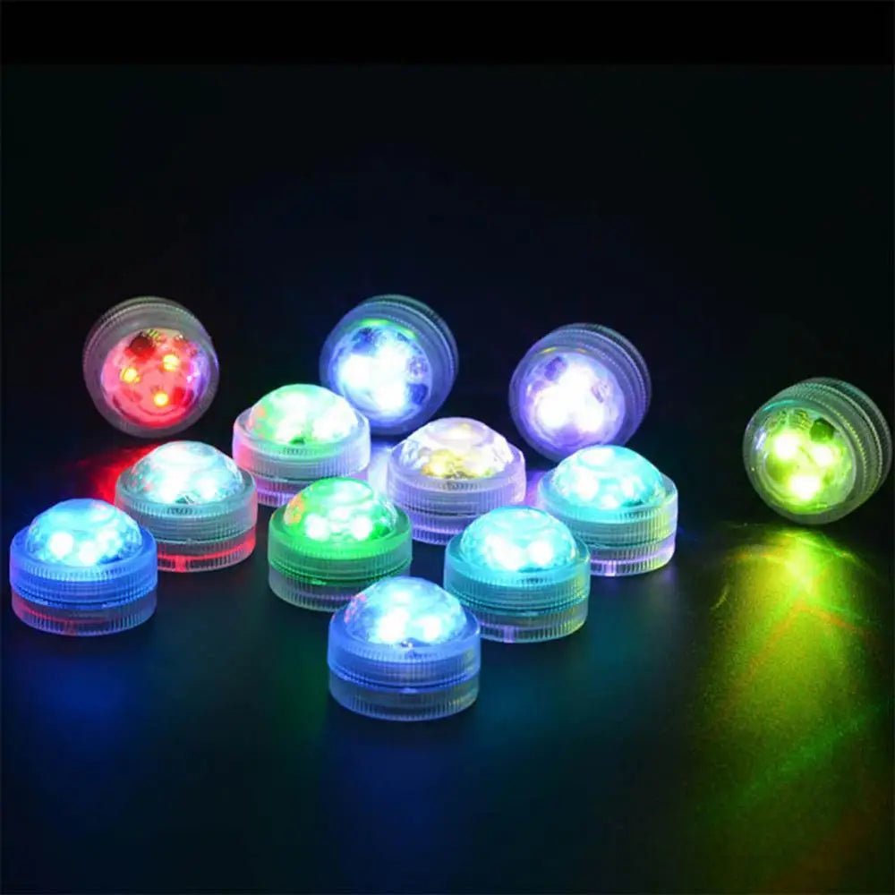 Practical LED Remote Control Color Change Waterproof Round Aquarium Light Battery Power Supply Submersible Fish Tank Lamp