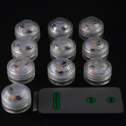 Practical LED Remote Control Color Change Waterproof Round Aquarium Light Battery Power Supply Submersible Fish Tank Lamp