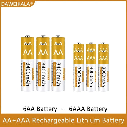 AA AAA Battery 1.5V Rechargeable Polymer Lithium-ion Battery AA/AAA  Battery for remote control mouse small fan Electric toy