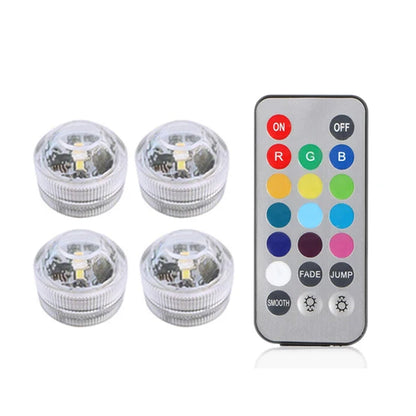 Submersible LED Lights Waterproof RGB Underwater Light For Wedding Tea Light Hot Tub Pond Pool Bathtub Aquarium Party Vase Decor