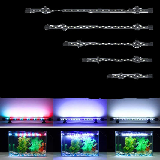 LED Plant Grow Light for Aquariums, Waterproof, suitable for fish tanks 18-58CM. Decorative lighting for underwater aquariums, operates on 90-260V with 5730 chip.