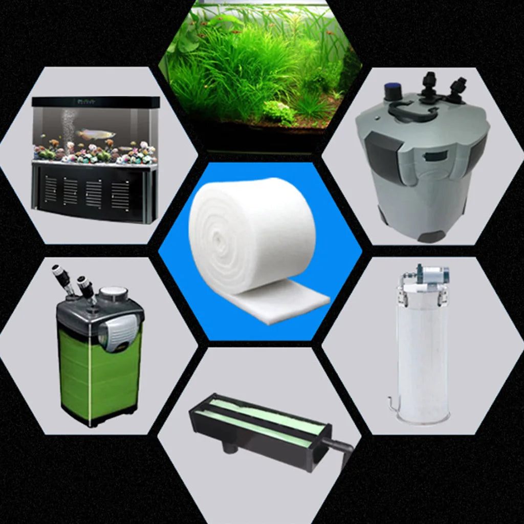 Premium White Filtration Foam for Aquariums, Biochemical Filter Sponge Pad, Skimmer, Long-lasting Dual Density Design.