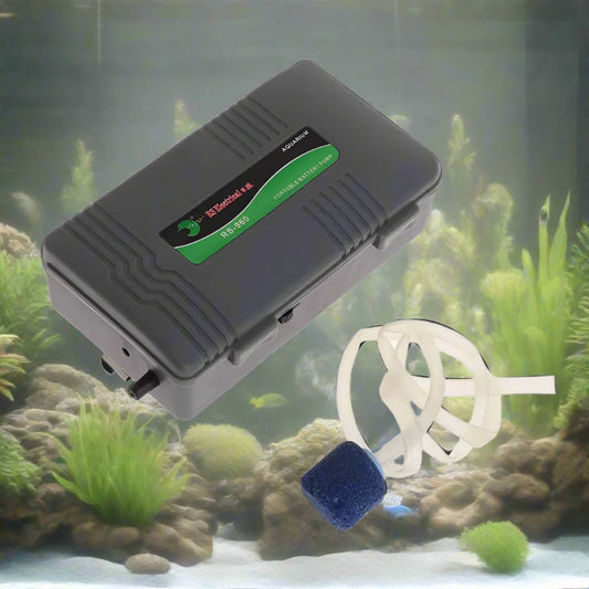 Battery-Powered Portable Air Pump for Aquarium Fish Tank with Oxygen Stone.