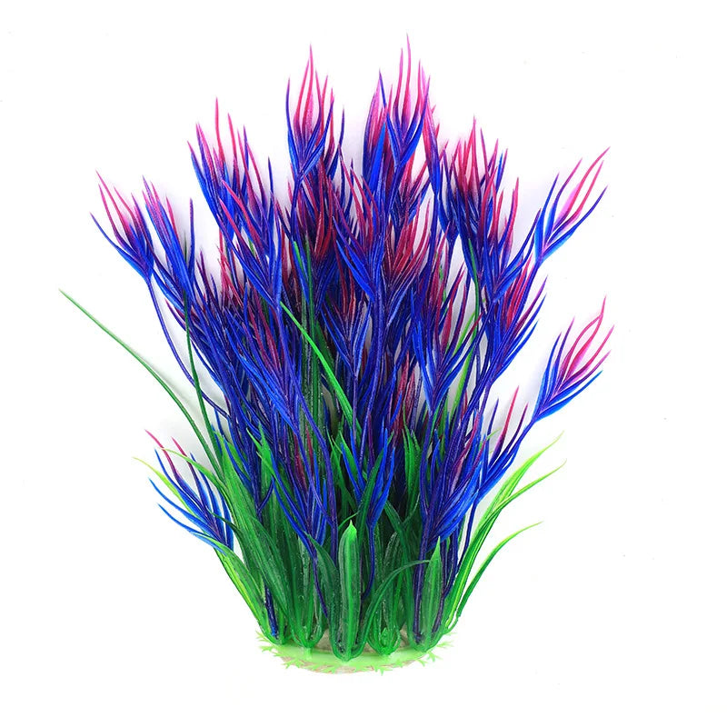 Plastic underwater plants for fish tanks, perfect for decorating with aquatic grass and water weeds.