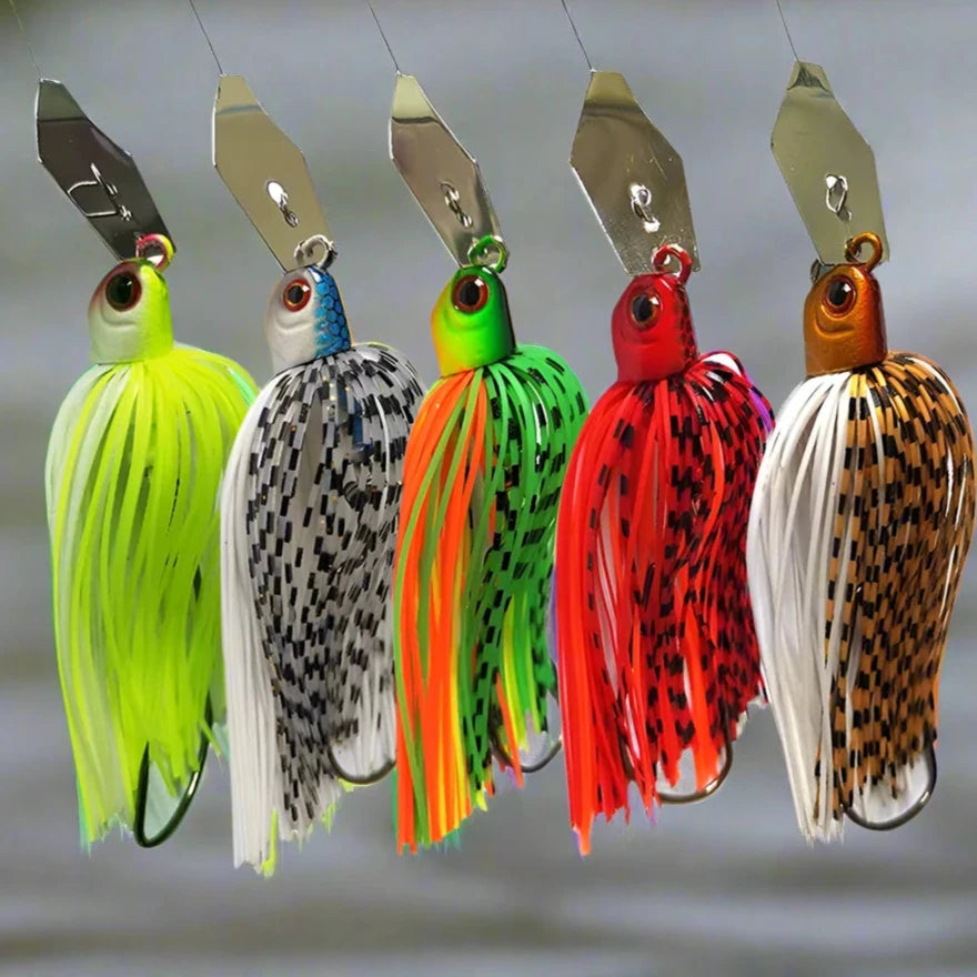 Mycena 7G/13G/16G/19G Chatter bait spinner bait is a weedless fishing lure designed for bass, pike, and walleye.