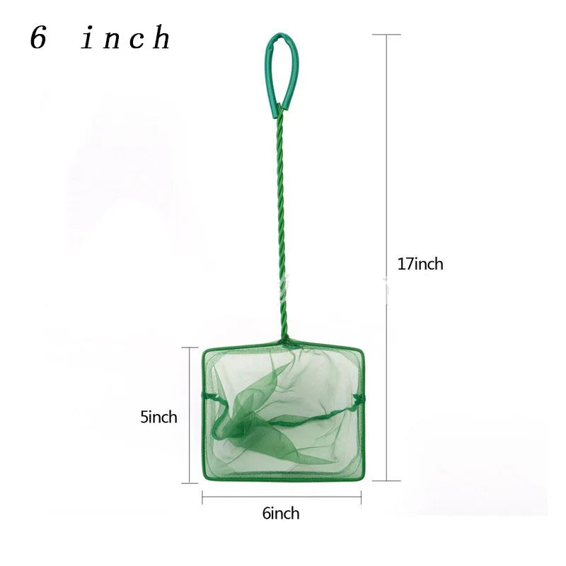 Long Handle Portable Fish Net for Aquariums, Square Design for Catching Fish and Cleaning Floating Debris in Fish Tanks.