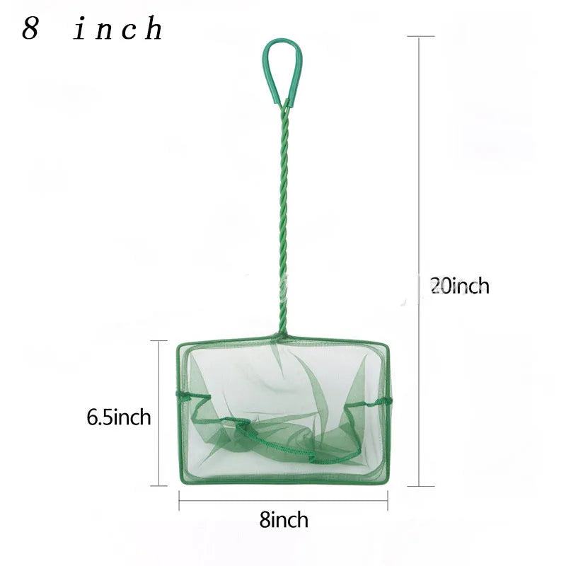 Long Handle Portable Fish Net for Aquariums, Square Design for Catching Fish and Cleaning Floating Debris in Fish Tanks.