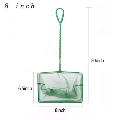 Long Handle Portable Fish Net for Aquariums, Square Design for Catching Fish and Cleaning Floating Debris in Fish Tanks.