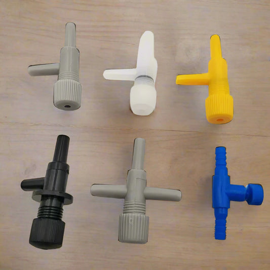 10 pieces of adjustable tank volume control valves for aquariums, designed to regulate air flow in tubes and pipes from air pumps.