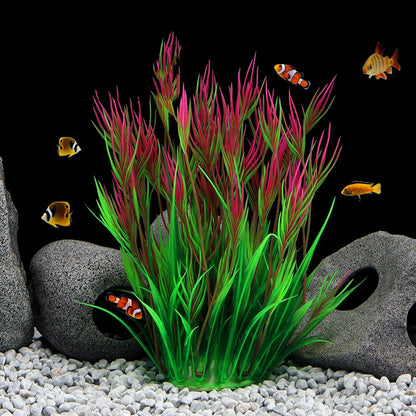 Plastic underwater plants for fish tanks, perfect for decorating with aquatic grass and water weeds.