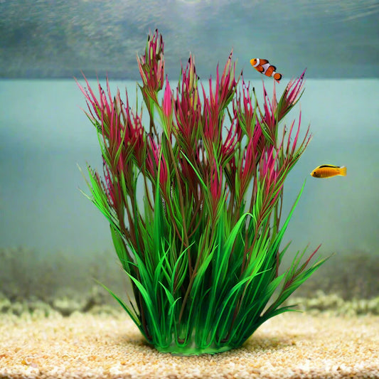 Plastic underwater plants for fish tanks, perfect for decorating with aquatic grass and water weeds.