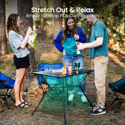 Portable Camping Table, Foldable Aluminum Table for Outdoor Use, Comes with a Carry Bag for Easy Transport, Great for Indoor, Picnics, and Grilling.