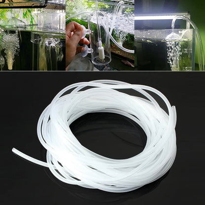 4-6mm Soft Silicone Hose for Oxygen Pump, Ideal for Air Bubble Stones in Professional Aquariums, Fish Tanks, and Ponds. Flexible Silicone Tube.