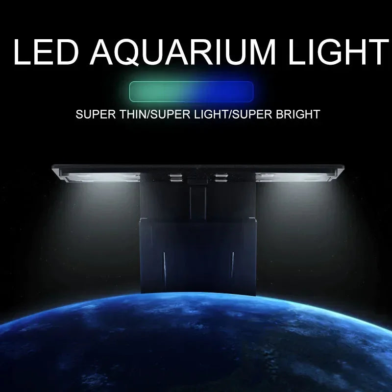 Super Slim LED Aquarium Light for Plant Growth, available in 5W, 10W, and 15W. This waterproof clip-on lamp is perfect for your fish tank.