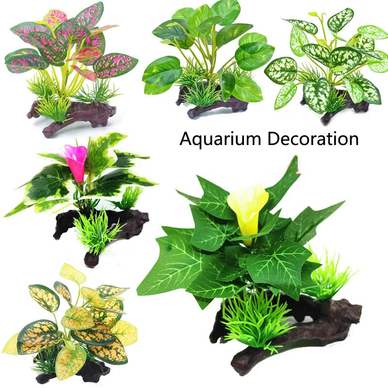 Simulation decoration for fish tanks with artificial underwater grass and plant backgrounds. Water grass accessories for home aquariums.