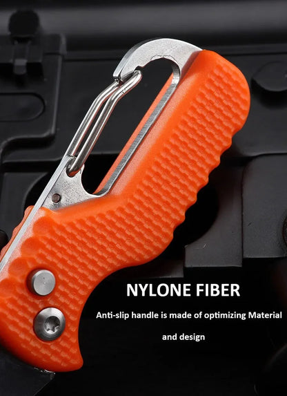 4-in-1 Folding Clipper Scissors Knife with Key Manicure Multi-tool, made of stainless steel, perfect for camping.