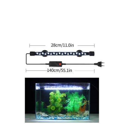 LED Plant Grow Light for Aquariums, Waterproof, suitable for fish tanks 18-58CM. Decorative lighting for underwater aquariums, operates on 90-260V with 5730 chip.