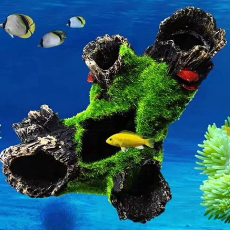 Resin Tree Trunk Decoration for Aquariums, perfect for creating hiding spots for shrimp and fish in your tank.