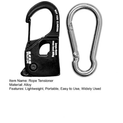 Camping Tent Rope Tensioner Cord Adjuster, Rust-resistant, Strong Load Capacity, Lightweight, Portable, Quick-Release Buckle for Cord Tensioning.