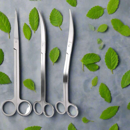 Stainless Steel Scissor Tweezers for Aquarium Plants, Wave Scissors for Grass, Cleaning Tools, and Storage Holder for Fish Tank Accessories.