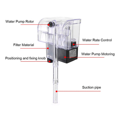 Oxygen Water Purifier and Pump for Small Fish Tanks, 110V US Plug, Aquarium Supplies.