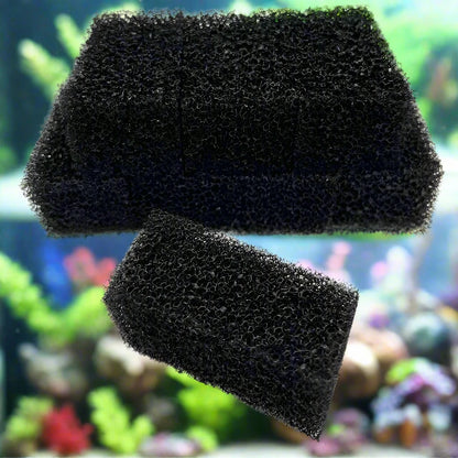 Aquarium filter sponge for fish tanks, air pumps, skimmers, and biochemical filtration. Comes in a pack of 2.