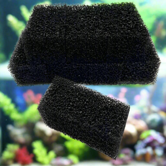 Aquarium filter sponge for fish tanks, air pumps, skimmers, and biochemical filtration. Comes in a pack of 2.