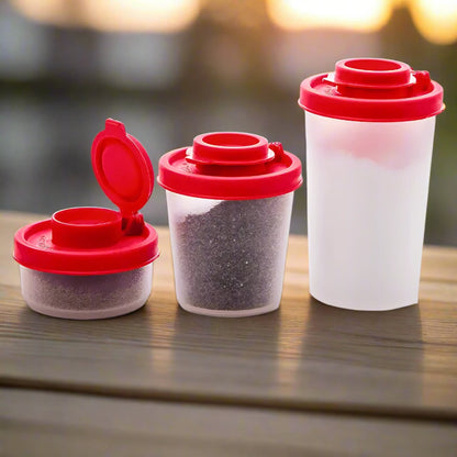 Outdoor Camping Picnic Travel Tool with Lid, Mini Lunch Box Jar, Portable Salt and Pepper Shaker for Seasoning.