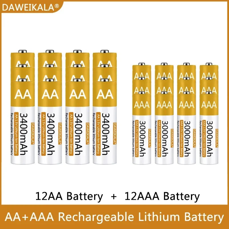 AA AAA Battery 1.5V Rechargeable Polymer Lithium-ion Battery AA/AAA  Battery for remote control mouse small fan Electric toy