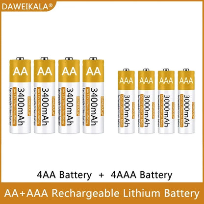 AA AAA Battery 1.5V Rechargeable Polymer Lithium-ion Battery AA/AAA  Battery for remote control mouse small fan Electric toy